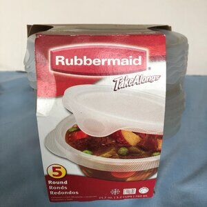 Rubbermaid Takealongs Food Storage 3.2 Cups 5 Pack Round 25.7 oz. #G5